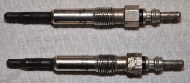 two glow plugs removed